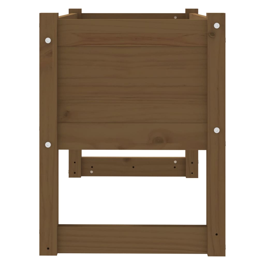 plantekasse 78x40x52 cm massivt fyrretræ gyldenbrun