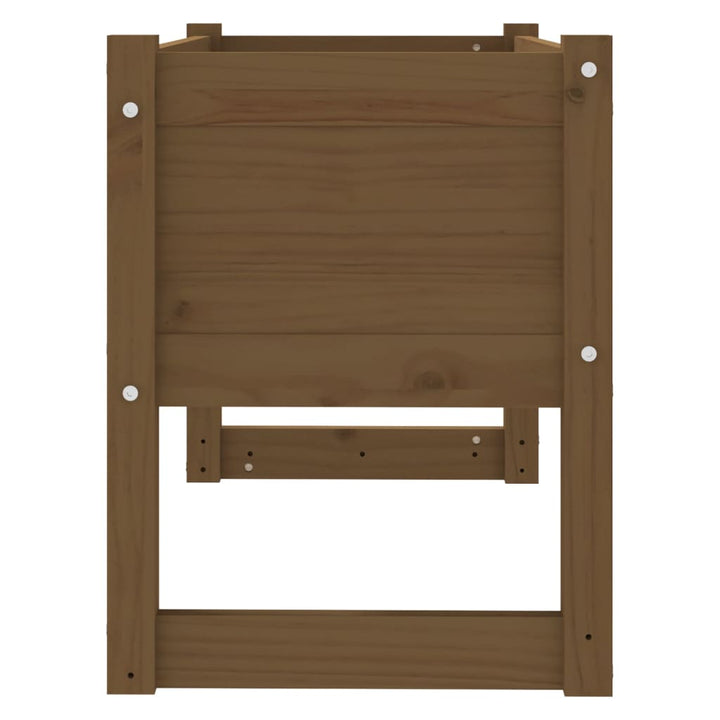 plantekasse 78x40x52 cm massivt fyrretræ gyldenbrun