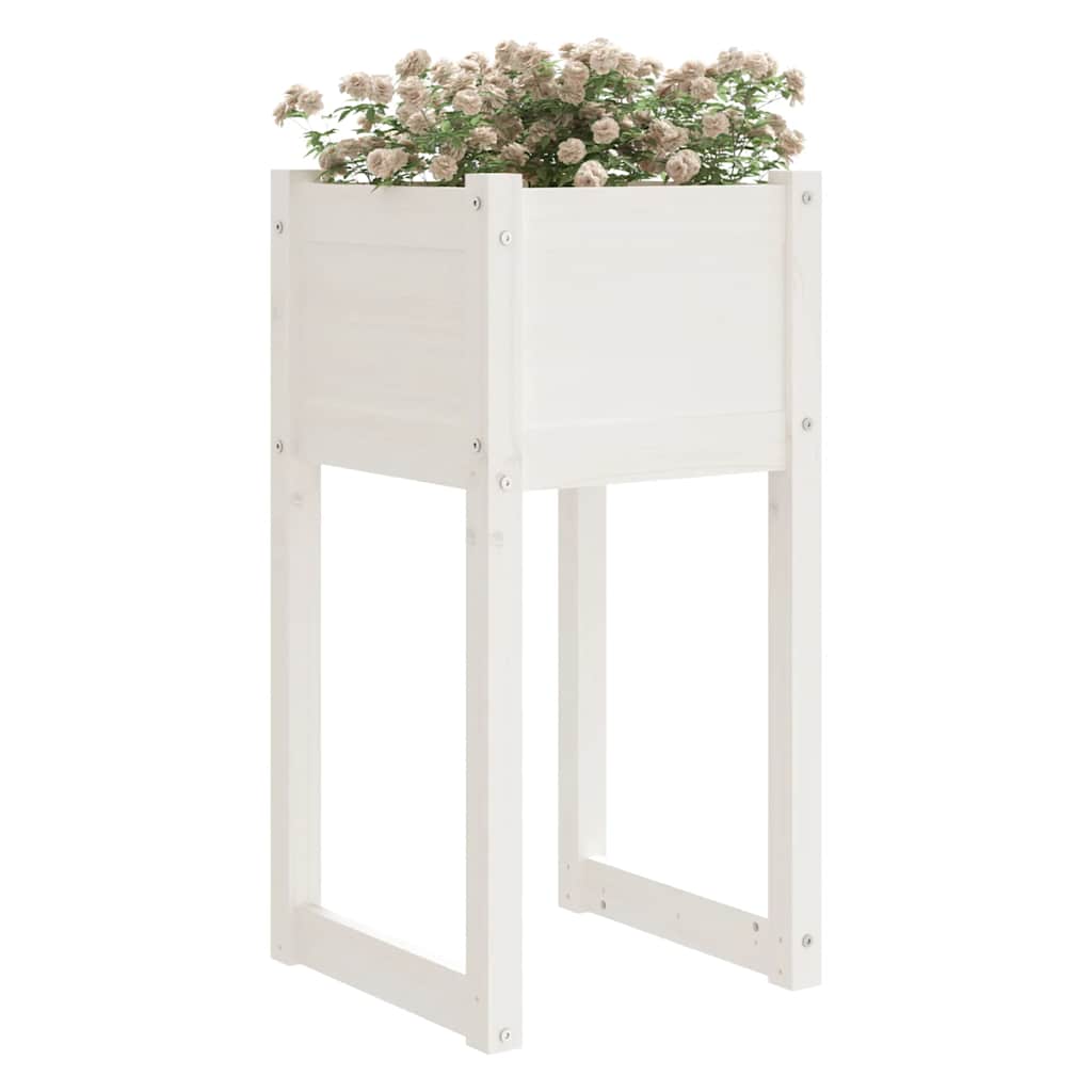 plantekasser 2 stk. 40x40x81 cm massivt fyrretræ hvid