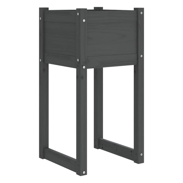 plantekasser 2 stk. 40x40x81 cm massivt fyrretræ grå