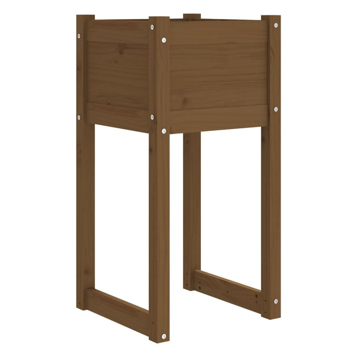 plantekasser 2 stk. 40x40x81 cm massivt fyrretræ gyldenbrun