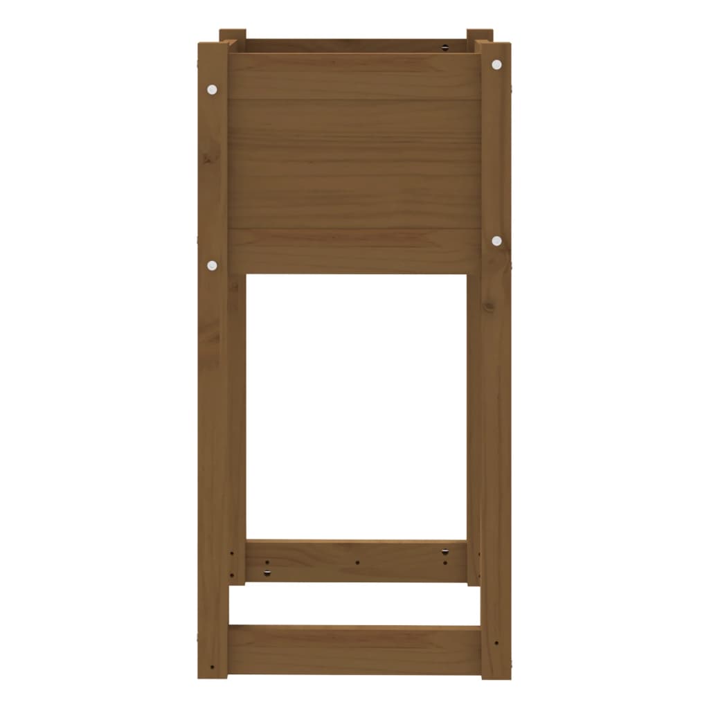 plantekasser 2 stk. 40x40x81 cm massivt fyrretræ gyldenbrun