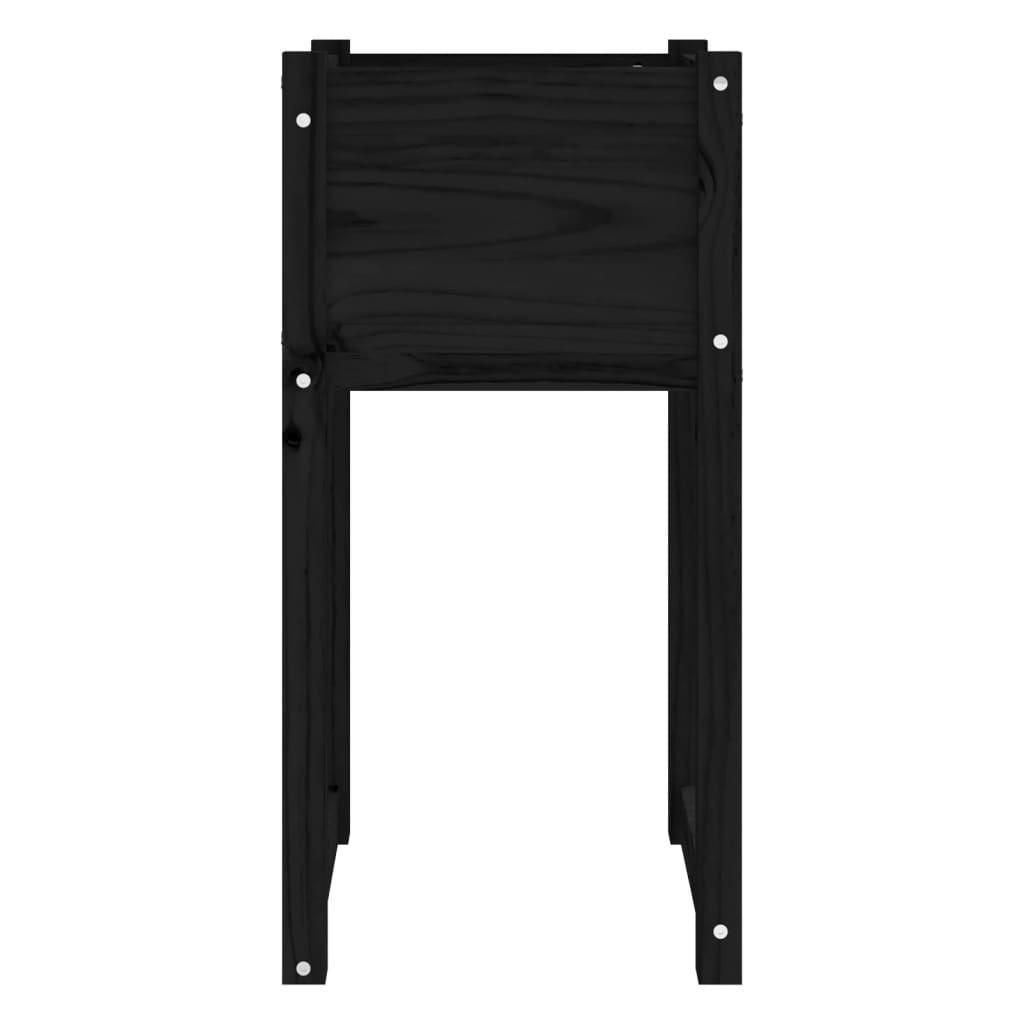 plantekasser 2 stk. 40x40x81 cm massivt fyrretræ sort