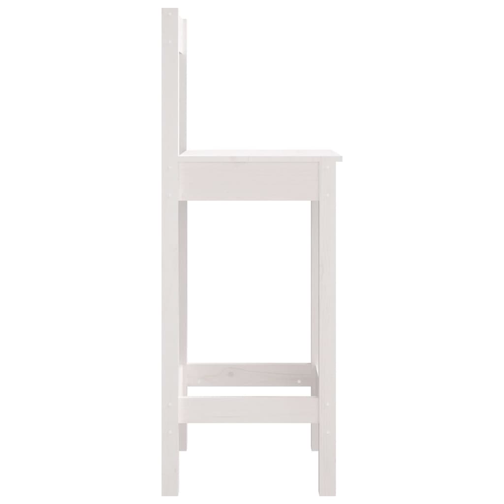barstole 2 stk. 40x41,5x112 cm massivt fyrretræ hvid