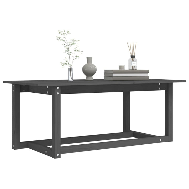 sofabord 110x55x45 cm massivt fyrretræ grå