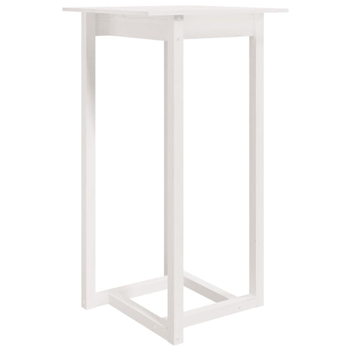 barbord 60x60x110 cm massivt fyrretræ hvid