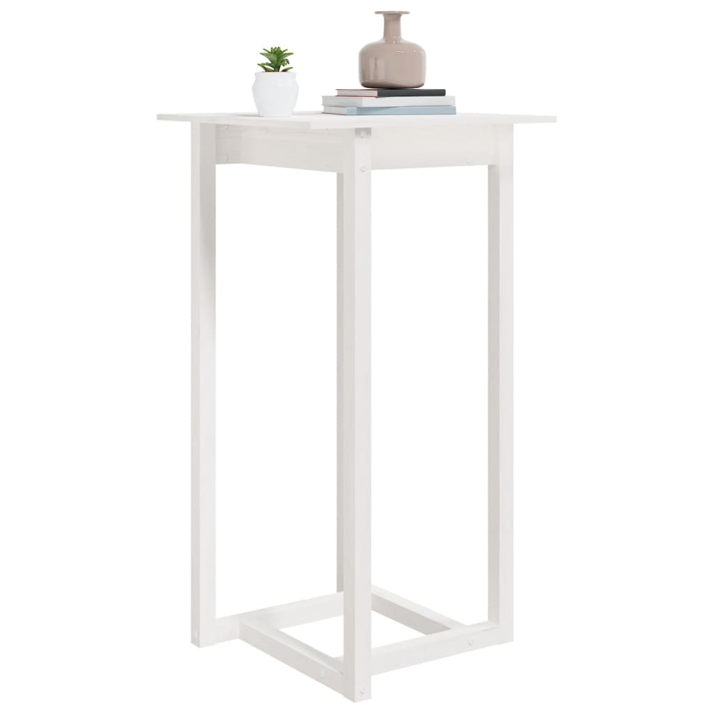 barbord 60x60x110 cm massivt fyrretræ hvid