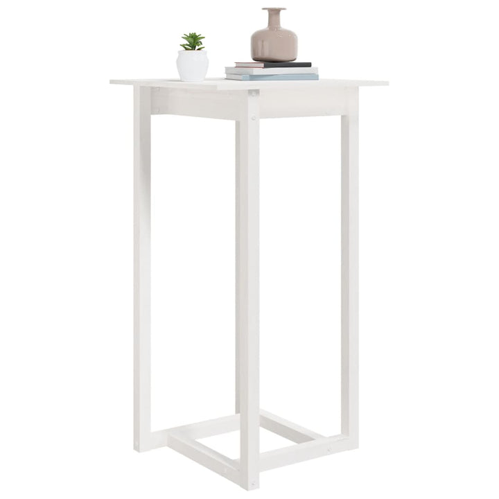barbord 60x60x110 cm massivt fyrretræ hvid