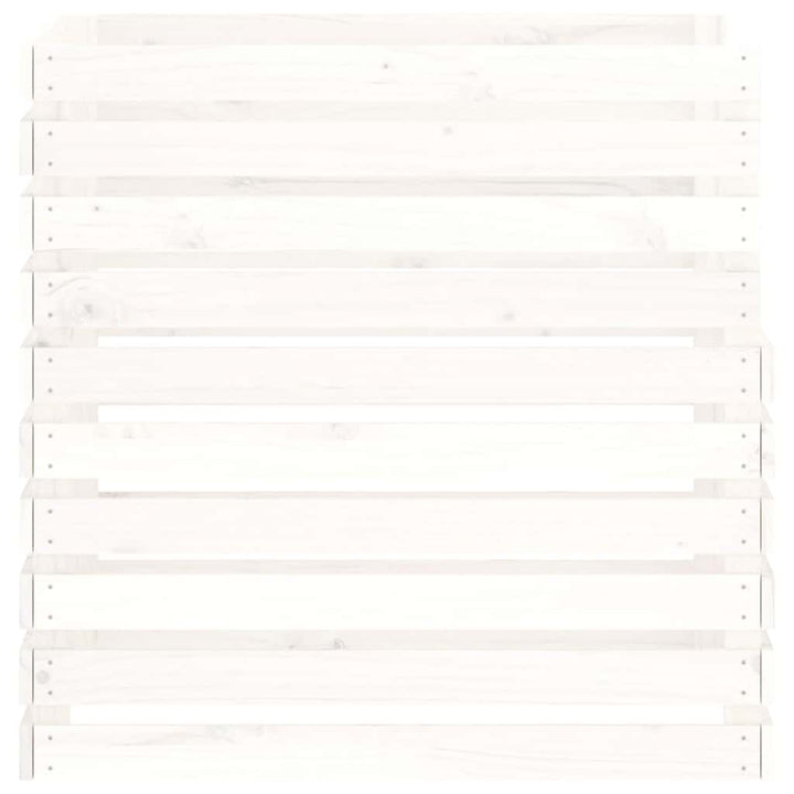 kompostbeholder 80x80x78 cm massivt fyrretræ hvid
