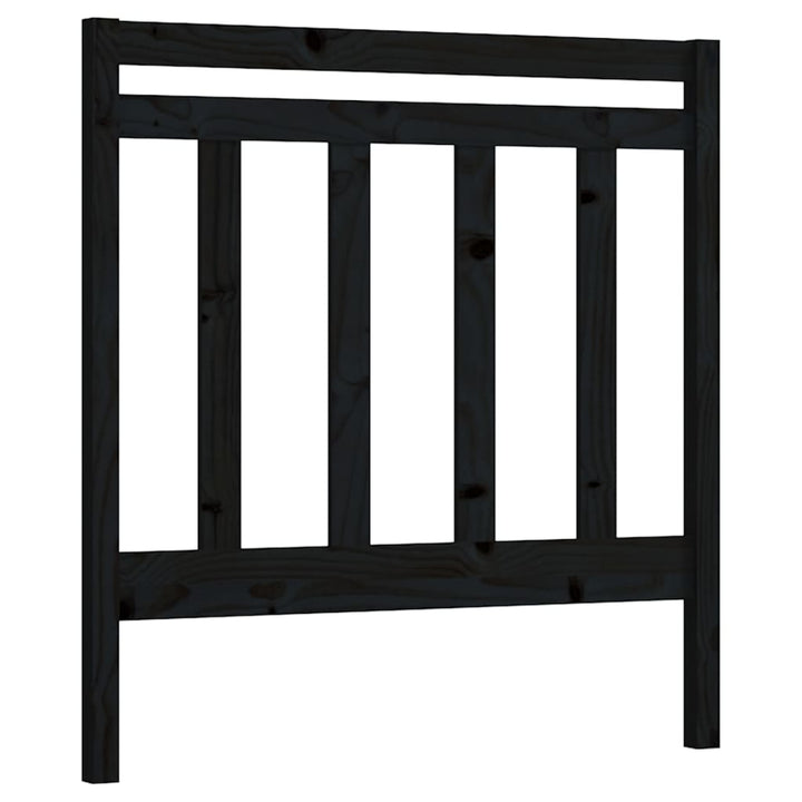sengegavl 95x4x100 cm massivt fyrretræ sort