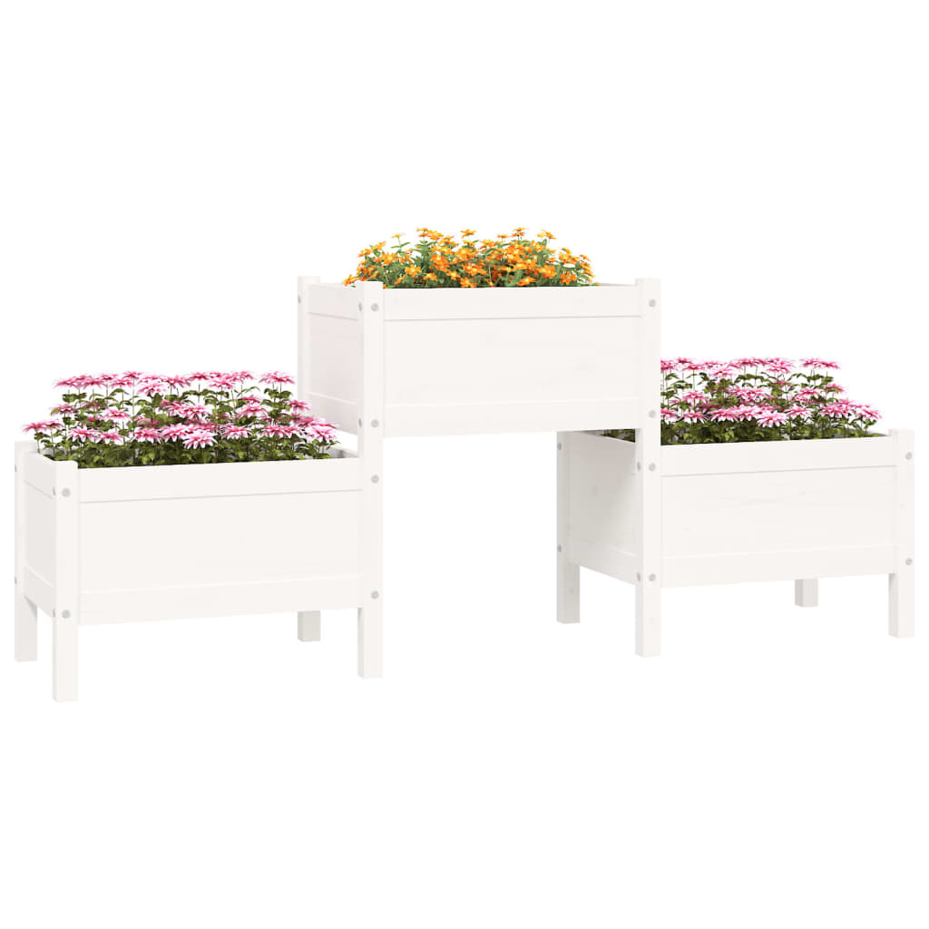 plantekasse 178,5x44x75 cm massivt fyrretræ hvid