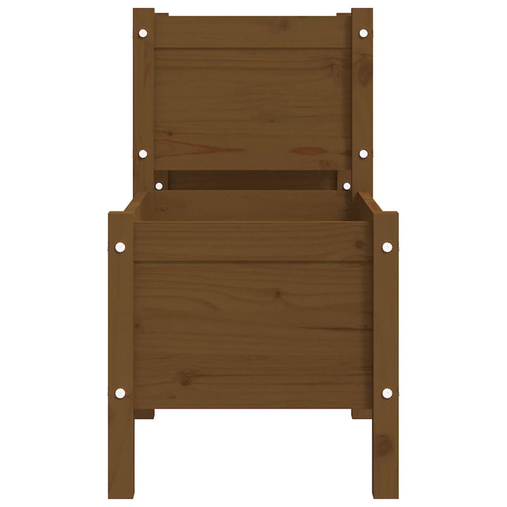 plantekasse 178,5x44x75 cm massivt fyrretræ gyldenbrun