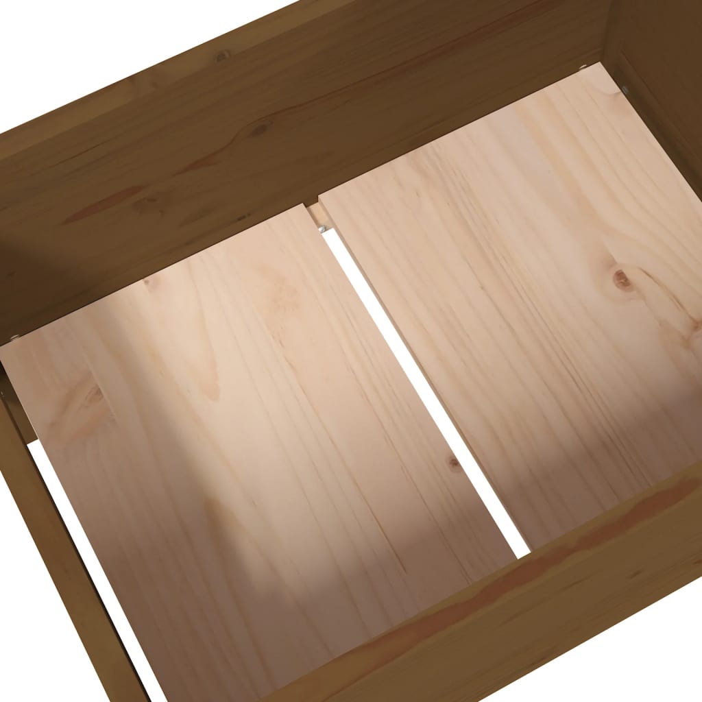 plantekasse 178,5x44x75 cm massivt fyrretræ gyldenbrun