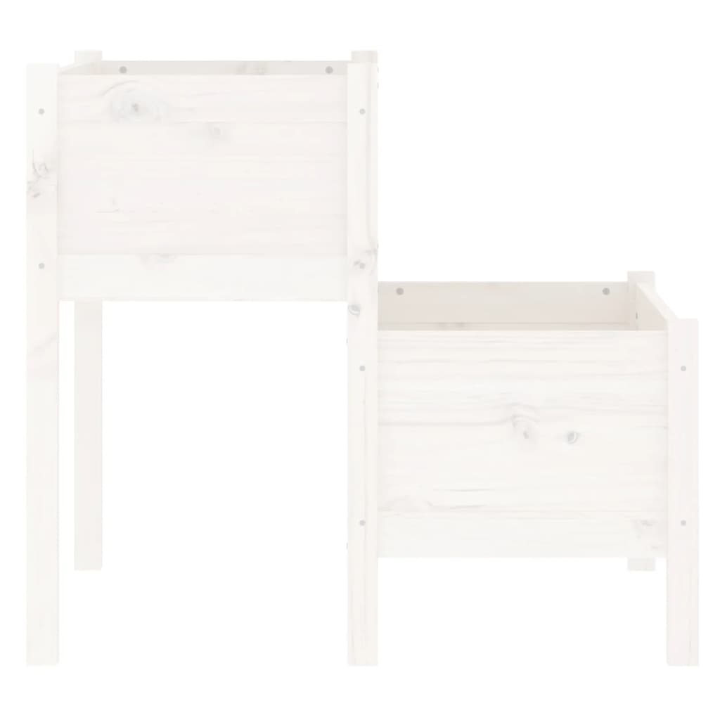 plantekasse 84,5x84x75 cm massivt fyrretræ hvid