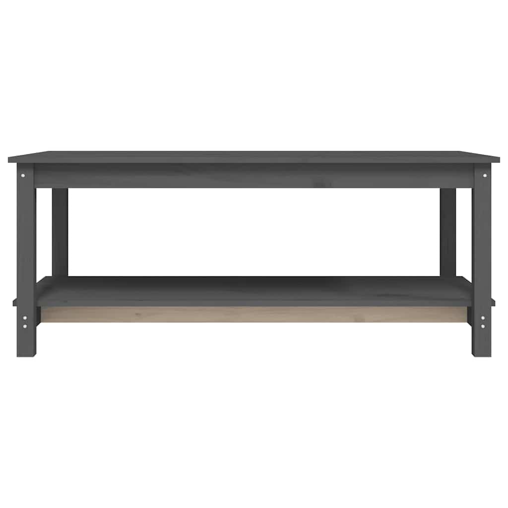 sofabord 110x55x45 cm massivt fyrretræ grå