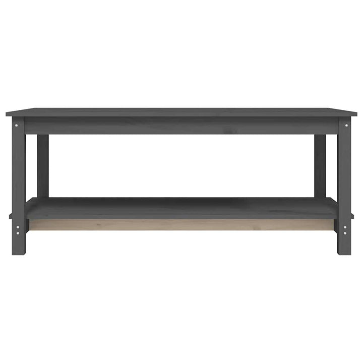sofabord 110x55x45 cm massivt fyrretræ grå