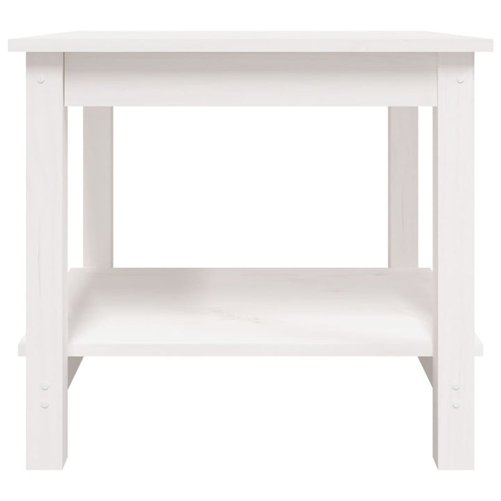 sofabord 50x50x45 cm massivt fyrretræ sort hvid