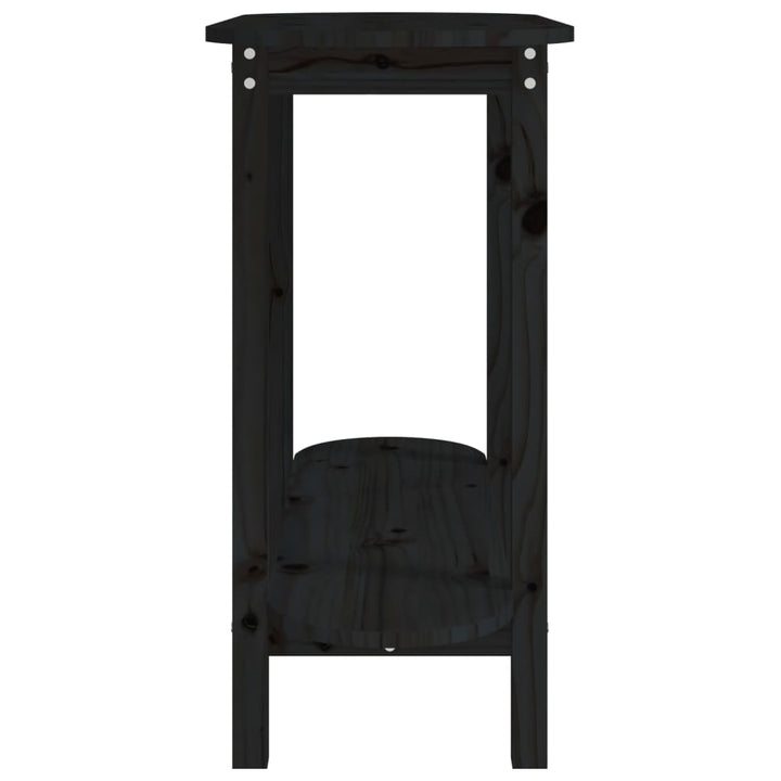 konsolbord 110x40x80 cm massivt fyrretræ sort