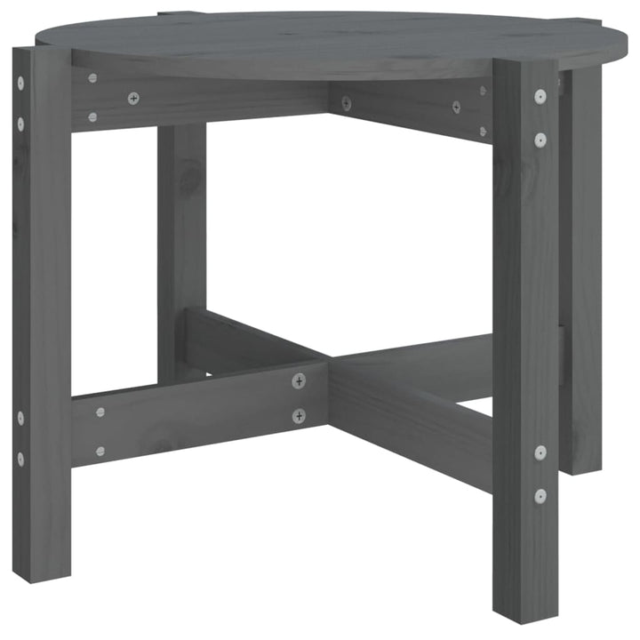sofabord Ø 62,5x45 cm massivt fyrretræ grå