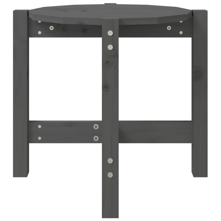 sofabord Ø 52,5x45 cm massivt fyrretræ grå