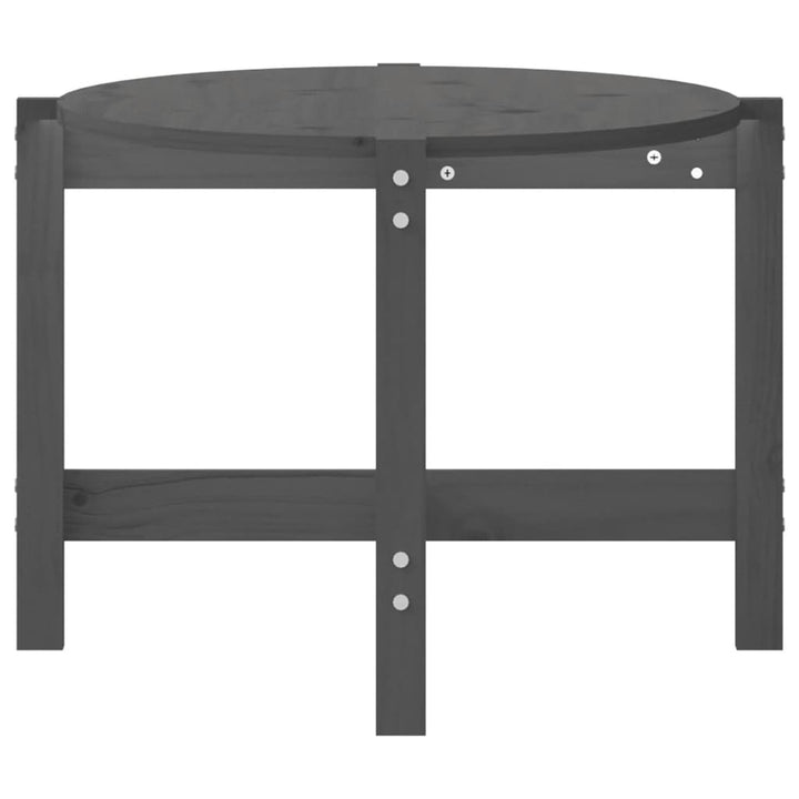 sofabord 118x63x45 cm massivt fyrretræ grå