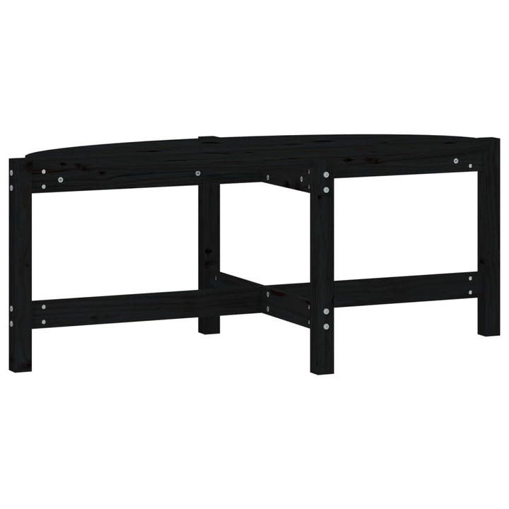 sofabord 118x63x45 cm massivt fyrretræ sort