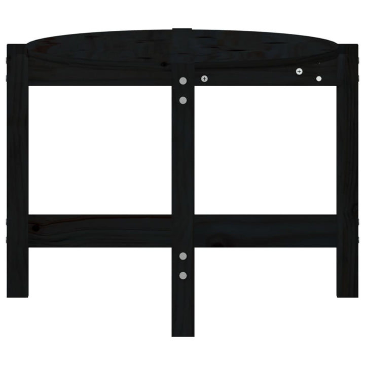 sofabord 118x63x45 cm massivt fyrretræ sort