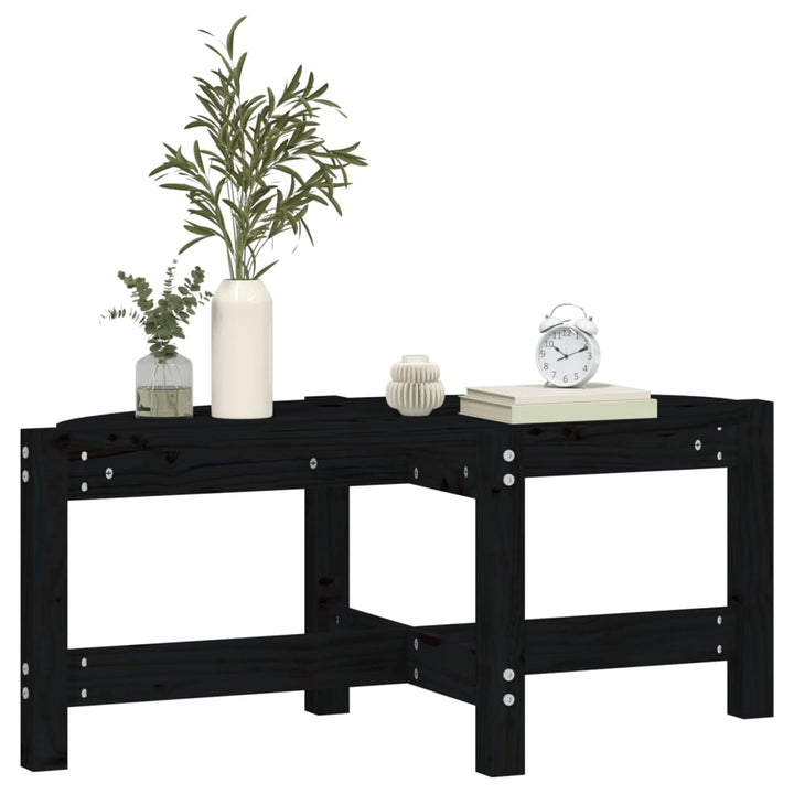 sofabord 87x48x35 cm massivt fyrretræ sort
