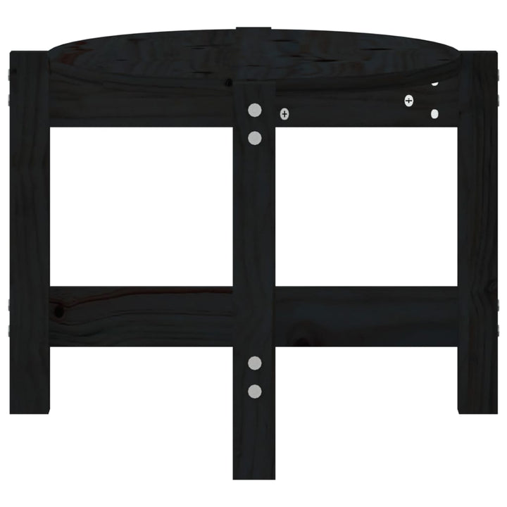 sofabord 87x48x35 cm massivt fyrretræ sort