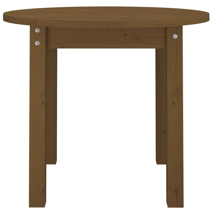 sofabord Ø 55x45 cm massivt fyrretræ gyldenbrun