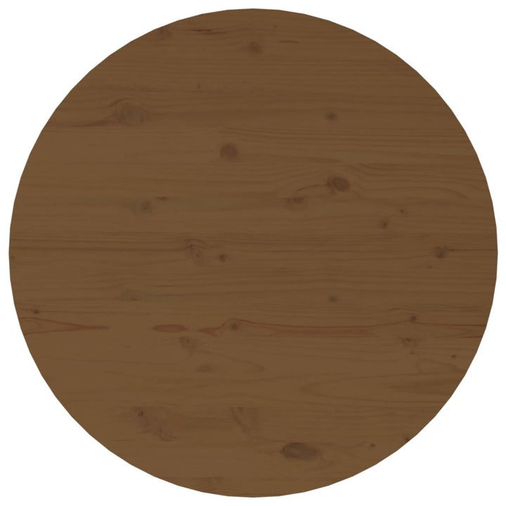 sofabord Ø 55x45 cm massivt fyrretræ gyldenbrun