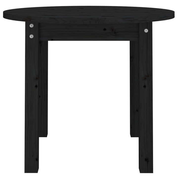 sofabord Ø 55x45 cm massivt fyrretræ sort