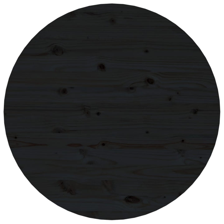 sofabord Ø 55x45 cm massivt fyrretræ sort