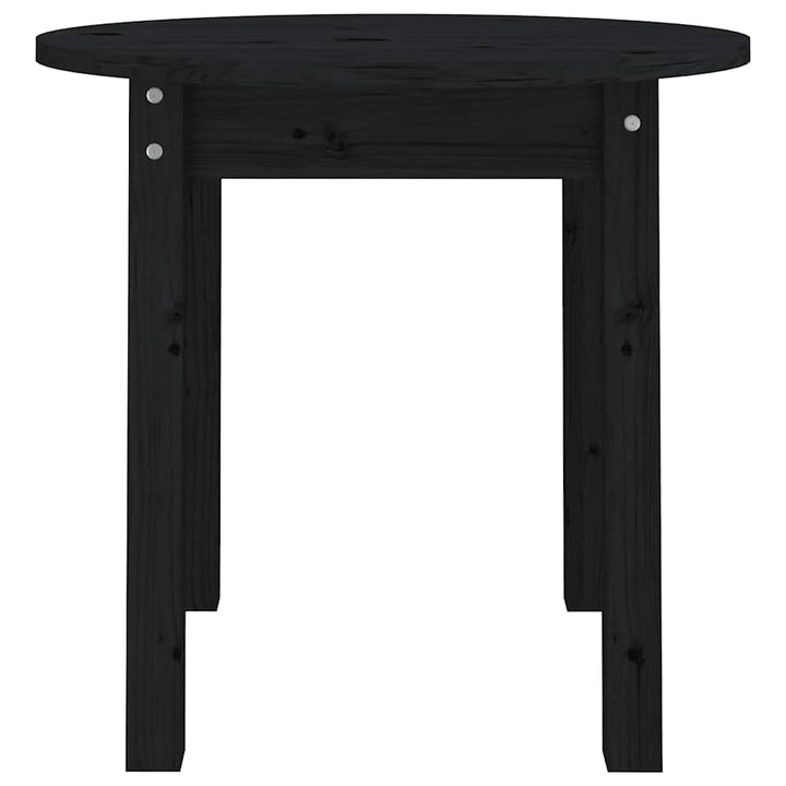 sofabord Ø 45x40 cm massivt fyrretræ sort