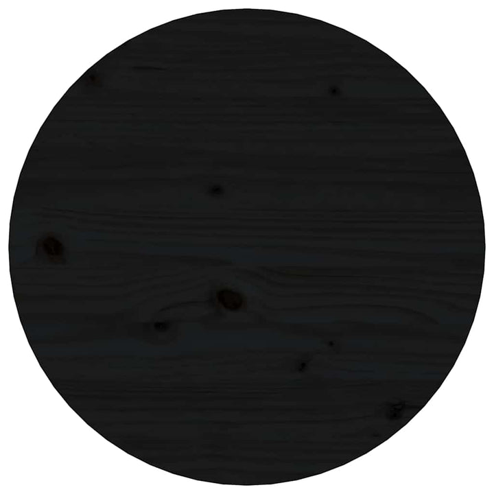 sofabord Ø 45x40 cm massivt fyrretræ sort