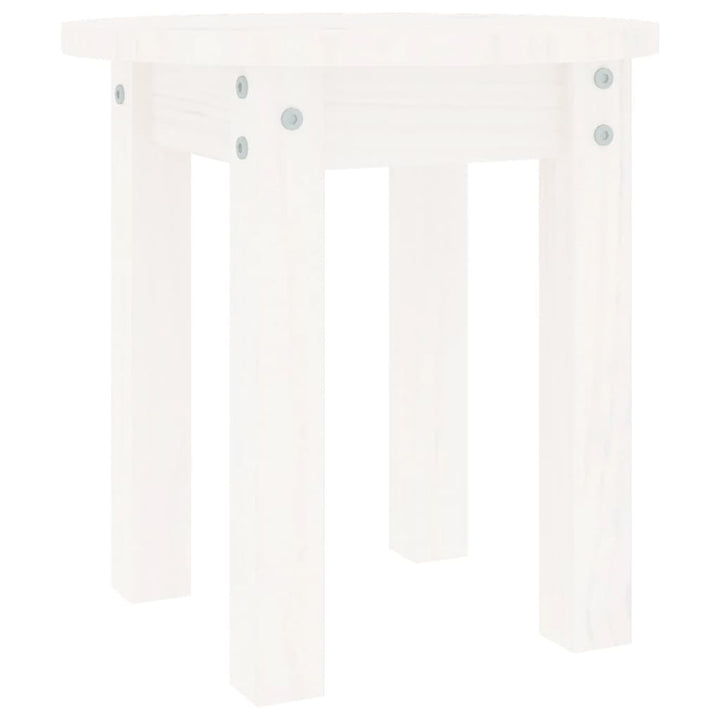 sofabord Ø 35x35 cm massivt fyrretræ hvid