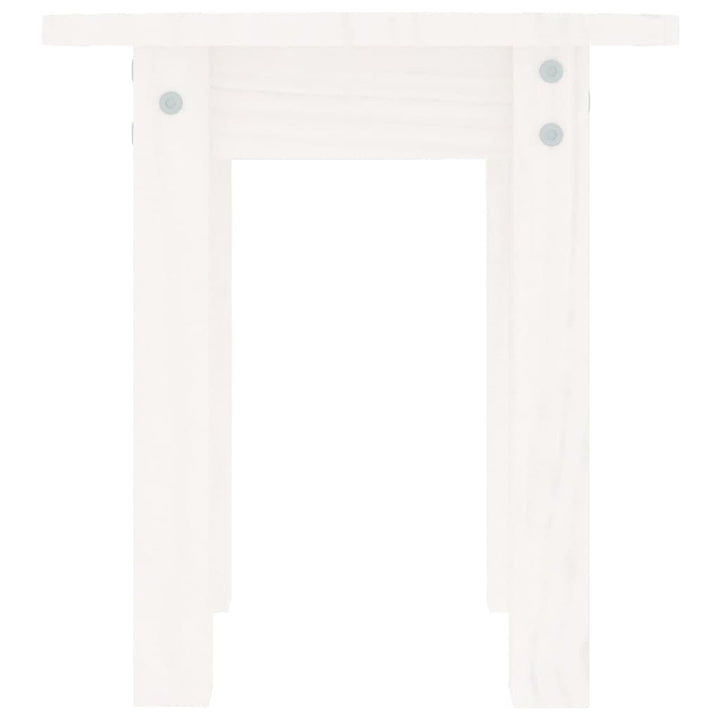 sofabord Ø 35x35 cm massivt fyrretræ hvid