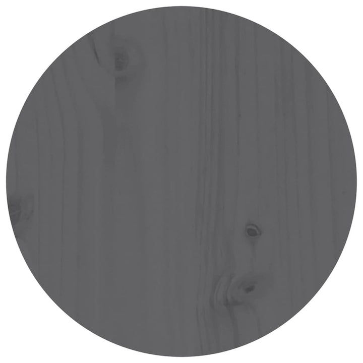 sofabord Ø 35x35 cm massivt fyrretræ grå