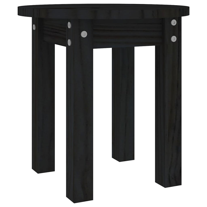 sofabord Ø 35x35 cm massivt fyrretræ sort