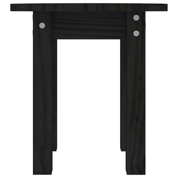 sofabord Ø 35x35 cm massivt fyrretræ sort