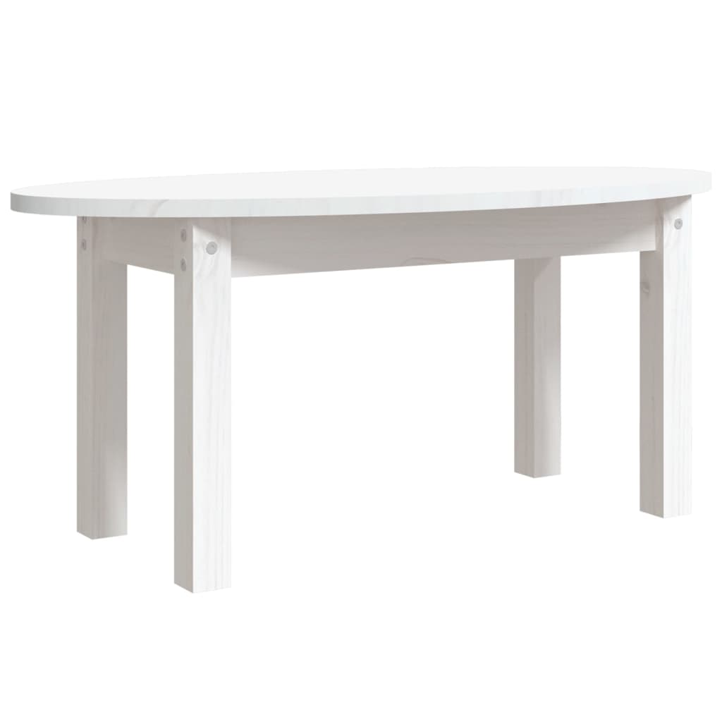 sofabord 80x40x35 cm massivt fyrretræ hvid