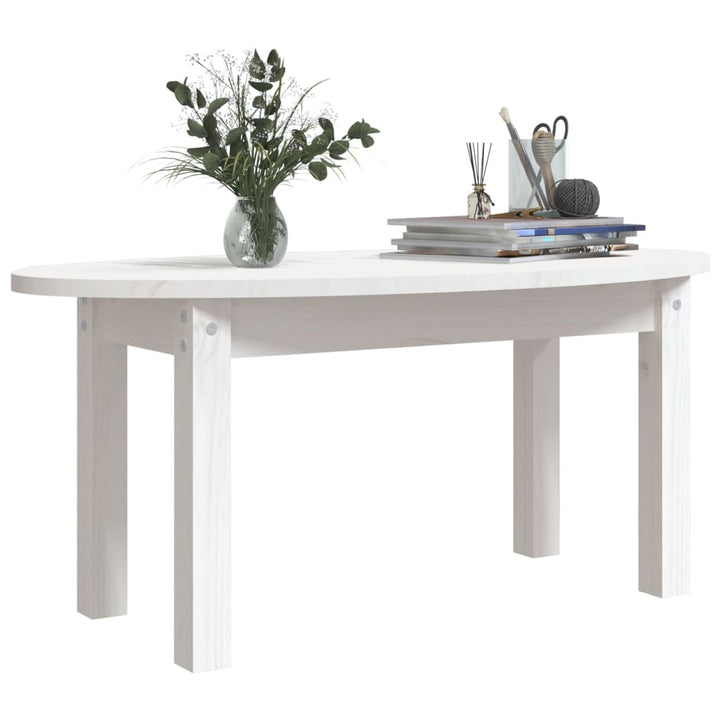sofabord 80x40x35 cm massivt fyrretræ hvid