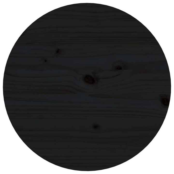 sofabord Ø 55x60 cm massivt fyrretræ sort