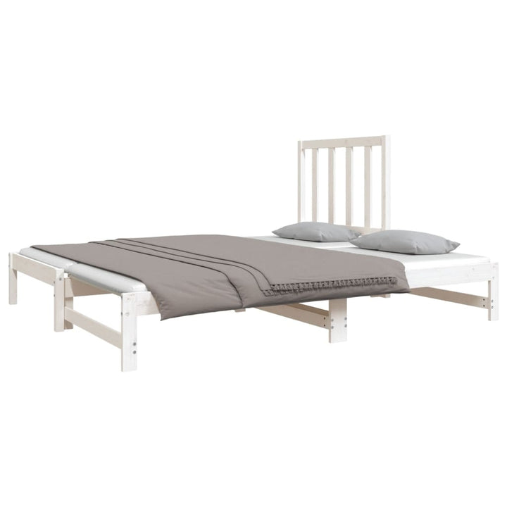daybed med udtræk 2x(90x190) cm massivt fyrretræ hvid