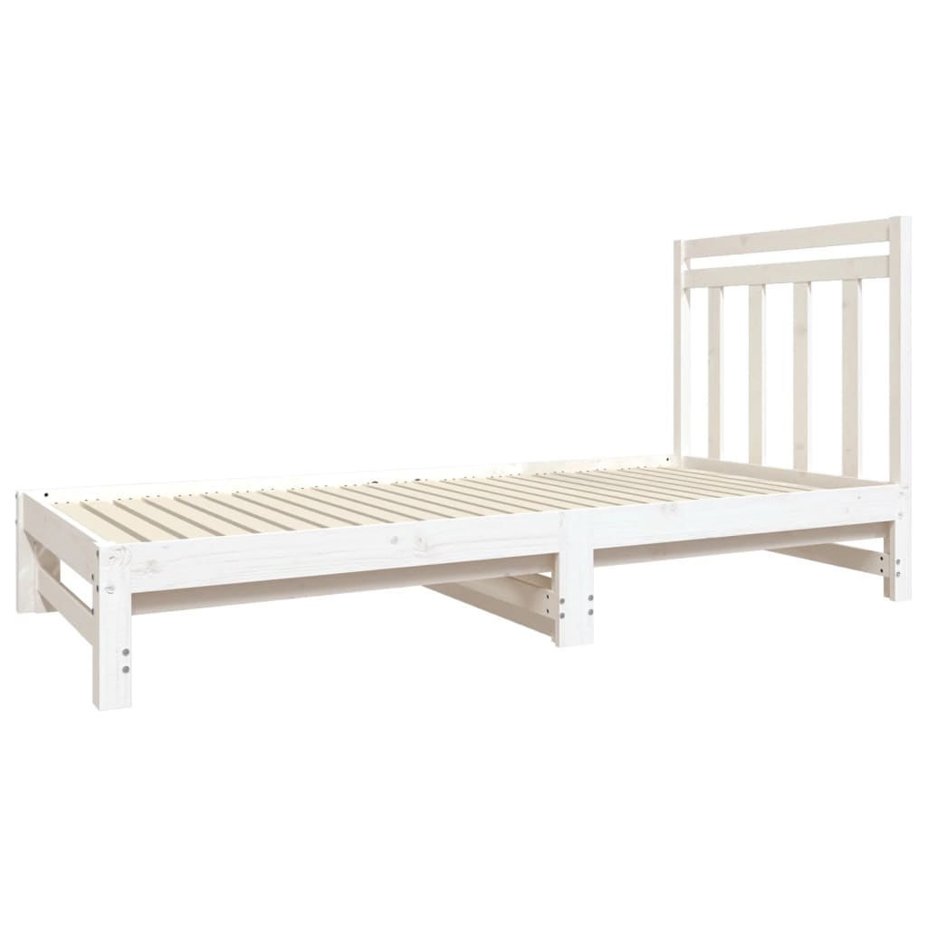 daybed med udtræk 2x(90x190) cm massivt fyrretræ hvid