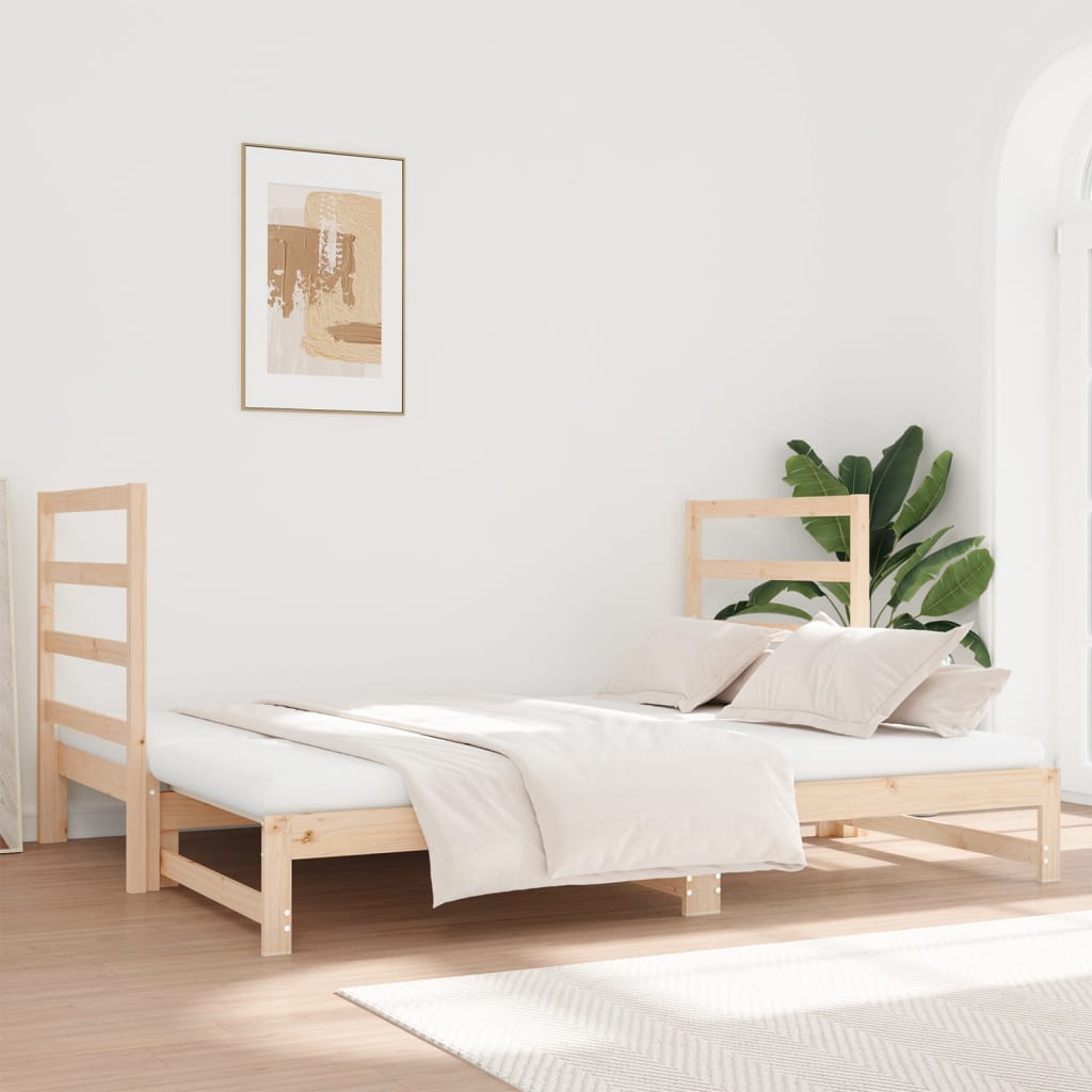 daybed med udtræk 2x(90x190) cm massivt fyrretræ