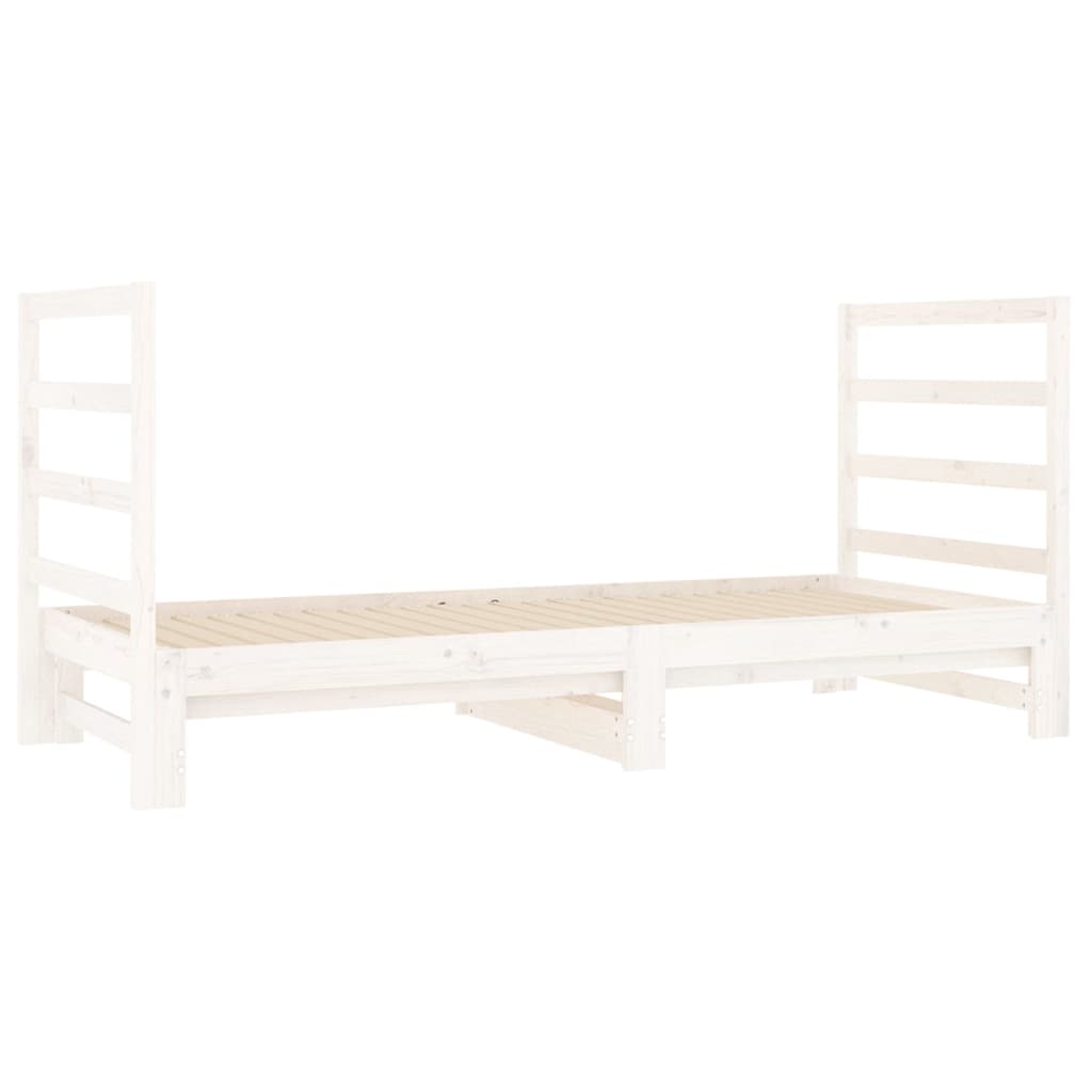 daybed med udtræk 2x(90x190) cm massivt fyrretræ hvid