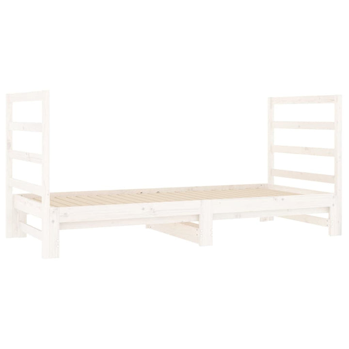 daybed med udtræk 2x(90x190) cm massivt fyrretræ hvid