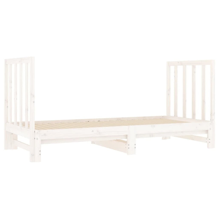 daybed med udtræk 2x(90x190) cm massivt fyrretræ hvid