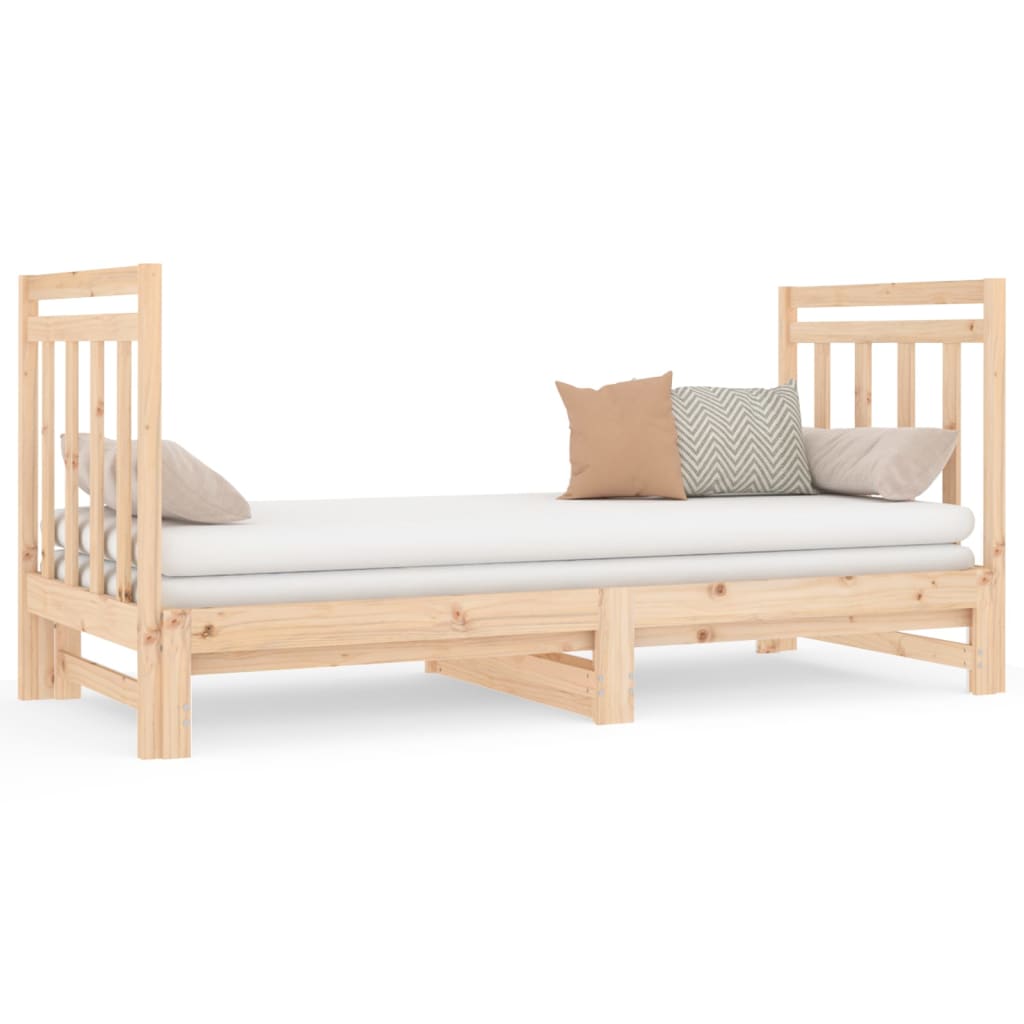 daybed med udtræk 2x(90x190) cm massivt fyrretræ